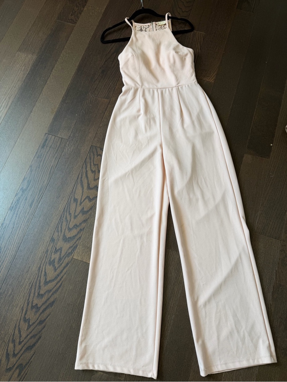 Altar'd State Soft Blush Pink High-Neck Wide-Leg Jumpsuit